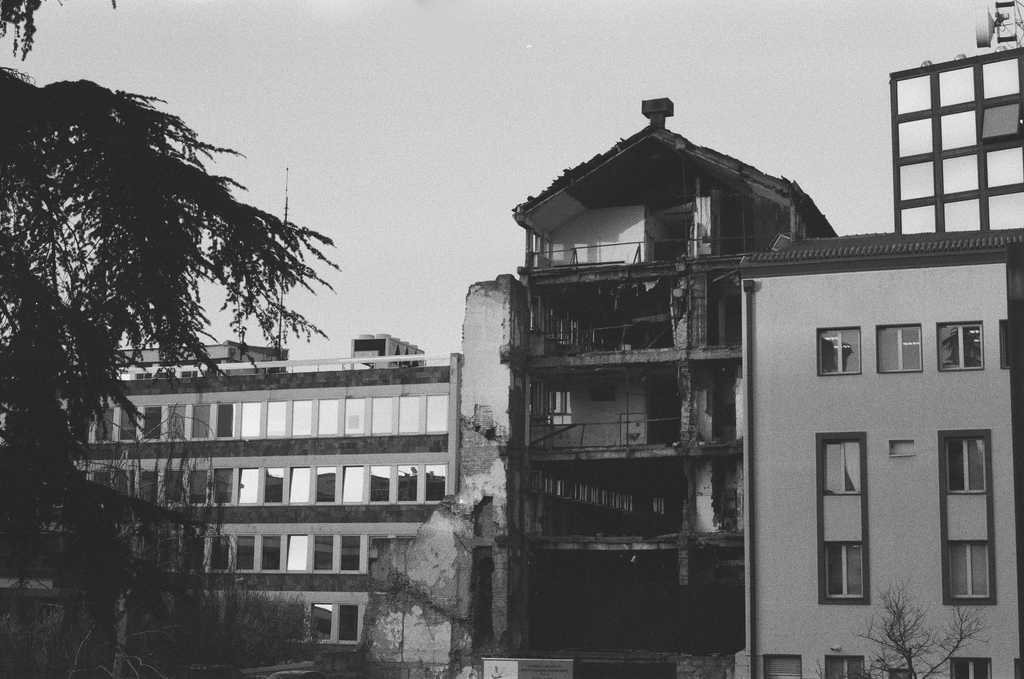 The damaged RTS (Radio Television of Serbia) headquarters The damaged RTS (Radio Television of Serbia) headquarters