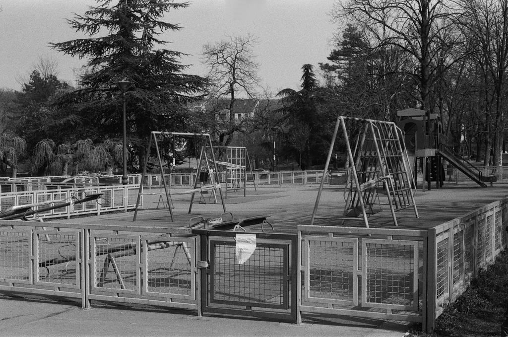 Empty playground in 'Slavujev potok' park Empty playground in 'Slavujev potok' park